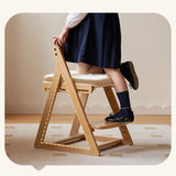 Beech Solid Wood Kid's Adjustable Elevating Chair.
