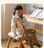 Beech Solid Wood Kid's Adjustable Elevating Chair.
