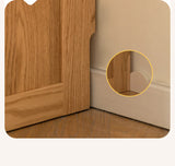 Oak, Solid Rubberwood Kids Sliding Door Wardrobe