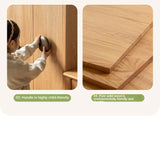 Oak, Solid Rubberwood Kids Sliding Door Wardrobe