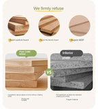 Oak, Solid Rubberwood Kids Sliding Door Wardrobe