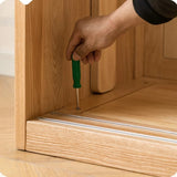 Oak, Solid Rubberwood Kids Sliding Door Wardrobe