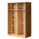 Oak, Solid Rubberwood Kids Sliding Door Wardrobe