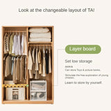 Oak, Solid Rubberwood Kids Sliding Door Wardrobe