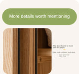 Oak, Solid Rubberwood Kids Sliding Door Wardrobe