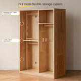 Oak, Solid Rubberwood Kids Sliding Door Wardrobe