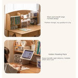 Oak, Beech Solid Wood Children's Ctudy Desk Bookshelf Integrated