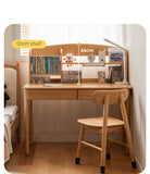 Oak, Beech Solid Wood Children's Ctudy Desk Bookshelf Integrated