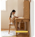 Oak, Beech Solid Wood Children's Ctudy Desk Bookshelf Integrated