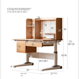 Beech Solid Wood Children's Raised and Lowered Study Table
