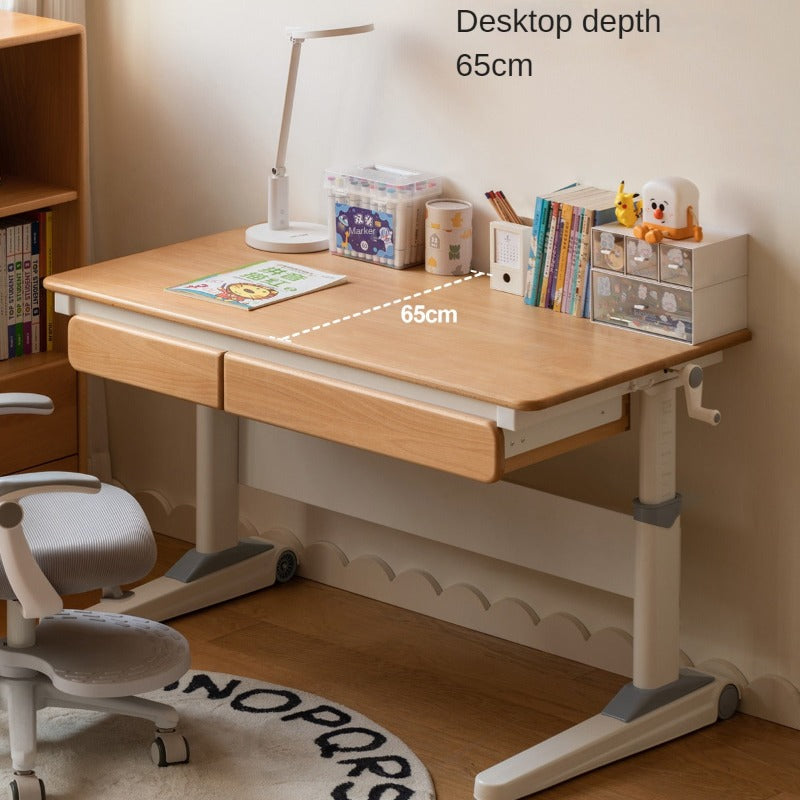Beech Solid Wood Children's Raised and Lowered Study Table – WEHOMZ