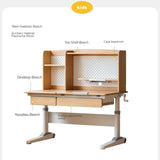 Beech Solid Wood Children's Raised and Lowered Study Table