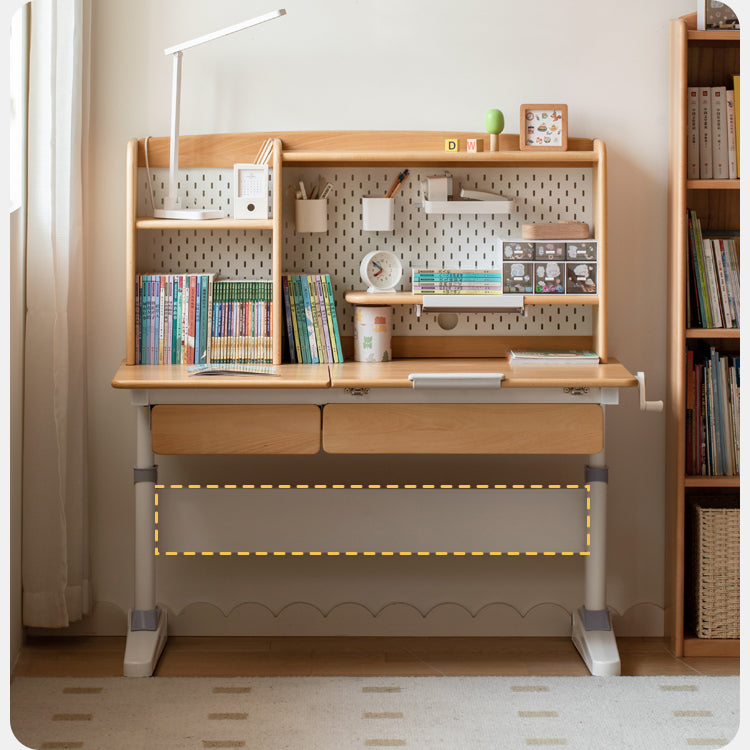 Beech Solid Wood Children's Raised and Lowered Study Table – WEHOMZ
