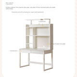 Poplar Solid Wood Cream Style Bookshelf Integrated Table