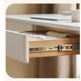 Poplar Solid Wood Cream Style Bookshelf Integrated Table