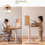 Beech Solid Wood Children's Electric Lifting Study Table