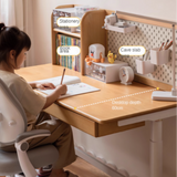 Beech Solid Wood Children's Electric Lifting Study Table