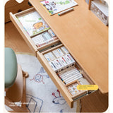Beech Solid Wood Children's Electric Lifting Study Table