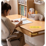 Beech Solid Wood Children's Electric Lifting Study Table