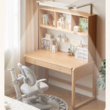 Beech Solid Wood Children's Study Table Eye Protection Lamp