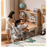Beech Solid Wood Hand Crank Lift Children's Study Table