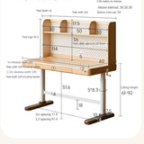 Beech Solid Wood Study Hand Crank Lift Children's Table