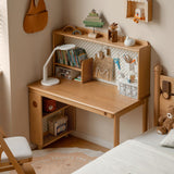 Beech Solid Wood Children's Study Table Bookshelf Integrated