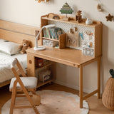 Beech Solid Wood Children's Study Table Bookshelf Integrated