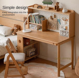 Beech Solid Wood Children's Study Table Bookshelf Integrated