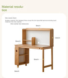 Beech Solid Wood Children's Study Table Bookshelf Integrated