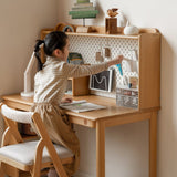 Beech Solid Wood Children's Study Table Bookshelf Integrated