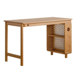 Beech Solid Wood Children's Study Table Bookshelf Integrated