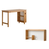 Beech Solid Wood Children's Study Table Bookshelf Integrated