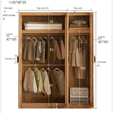 Oak Solid Wood Kids Wardrobe And Bookcase Combination