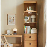 Oak Solid Wood Kids Wardrobe And Bookcase Combination