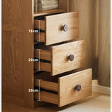 Oak Solid Wood Kids Wardrobe And Bookcase Combination