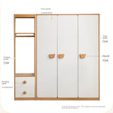 Oak Solid Wood Kids Wardrobe Combination