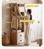 Oak Solid Wood Kids Wardrobe Combination