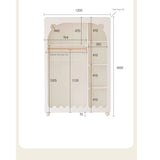 Solid Rubberwood Cream Style Kids Wardrobe