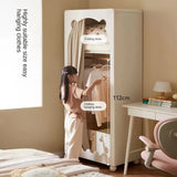 Solid Rubberwood Cream Style Kids Wardrobe