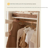 Solid Rubberwood Cream Style Kids Wardrobe