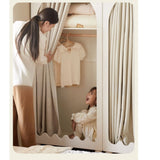 Solid Rubberwood Cream Style Kids Wardrobe