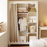 Armoire Enfant Style Crème en Bois de Caoutchouc Massif