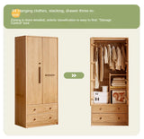 Oak Solid Wood Kids Wardrobe