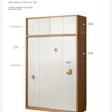 Oak Solid Wood Kids Sliding Door Wardrobe