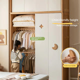 Oak Solid Wood Kids Sliding Door Wardrobe