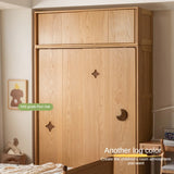 Oak Solid Wood Kids Sliding Door Wardrobe