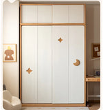 Oak Solid Wood Kids Sliding Door Wardrobe