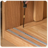 Oak Solid Wood Kids Sliding Door Wardrobe