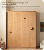 Oak Solid Wood Kids Sliding Door Wardrobe